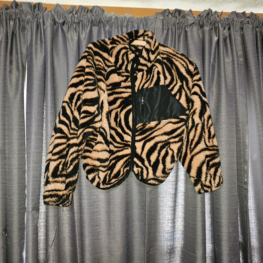 love, Fire Black and Tan Teddy Jacket
